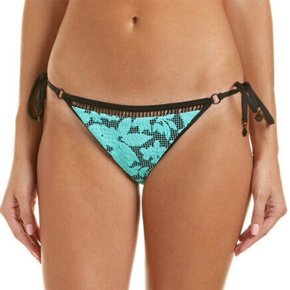 Nanette Lepore Jade Floral Siren Tie Side Bikini M